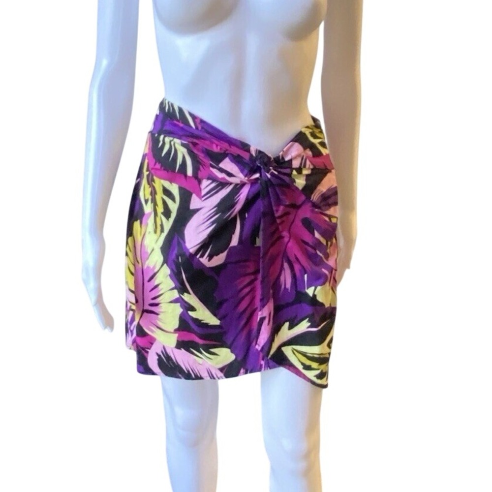 Future Collective Tropical Beach Print Twist Front Alani Noelle Skirt Size 10